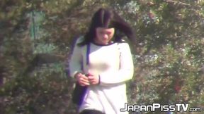 Tied up Japanese babe has herself soaked up with pee while having no other options