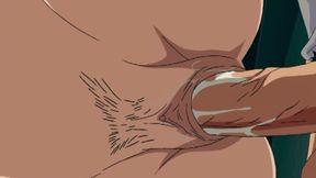 Hentai Anime - Girl Masturbates And Swallows Neighbors Cock With Her Hairy Pussy
