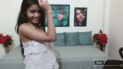 Skinny natural big tits petite teen teasing