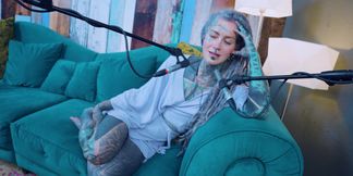 I talk about R - Relief - ASMR podcast SFW talking goth skinny girl dreadlocks tattoo model inked girl