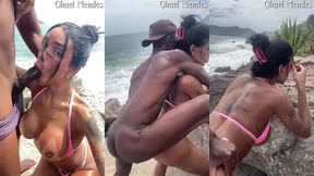 sexo em publico comendo a trans na praia de abrico completo