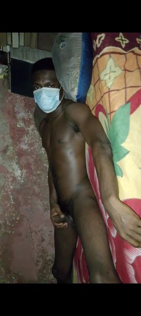 African Black Man Showcasing His Bed Skills