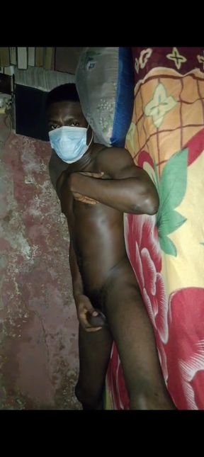 African Black Man Showcasing His Bed Skills