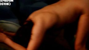 Amateur wife gets fucked doggystyle by her sex machine then creams on her big tits