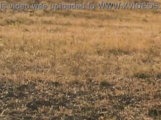 A voluptuous golden-haired becomes aroused whilst camping and engages in butt-plug.