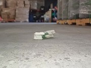 Slow Motion Cigarette Box Crush (half full). Trample under my dirty boots