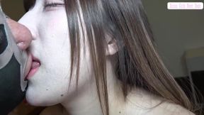 White Gal Temptation. Wicked Tongue Play Ends in Double Creampie Delight.1st