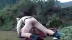 Ugly amateur milf gets her cunt banged deep in the mountains