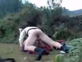 Ugly amateur milf gets her cunt banged deep in the mountains