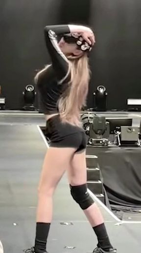 Female Wrestler in Black and White