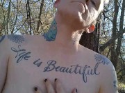 Outdoor Erect Nipple Play Pre Op Trans Man