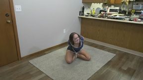 Rachel is Tied Sitting Crosslegged and Blindfolded