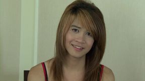 Amateur ladyboy White strips and masturbates