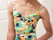 Playful Sissy Trans Femboy Gymnast Plays Hard & Dirty