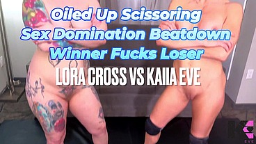 Oiled Up Scissoring Sex Domination Beatdown Winner Fucks Loser