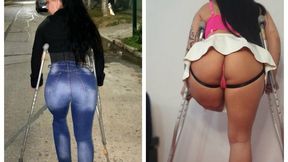 Ampute SAK super hot crutching with high heel boot