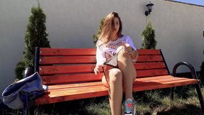 Blonde bombshell's scorching hot ass&#x1F351; gets pounded raw on a filthy bench.