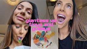 Vore giantess vs tinies and gummy bears
