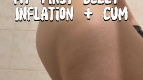 My first experience of belly enema inflation and orgasm!