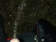 Risky Outdoor Glory Hole Pissing & Cumming plus Outdoor Pissing Compilation from Camping