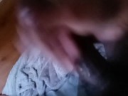 Stroking my big black cock