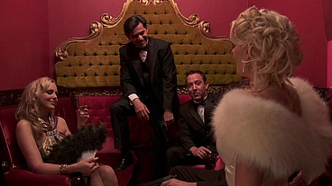 They are at a gangsterific porn orgy where they get it on in lesbian duos, and of course,...