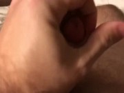 Edging  My Big White Cock in My Hotel Room Before Work