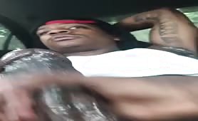 Str8 thug getting a handjob in his car