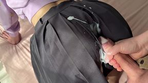 Upskirt dry humping and doggy fucking of my cute step-sis