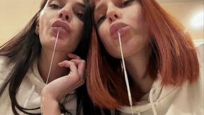 Double POV Spitting And Foot Domination In Socks With Two Smoking Mistresses Kira And Sofi (WMV HD 720p)