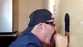 Gloryhole Amateur Dilf Barebacked After Bj In Atm Action