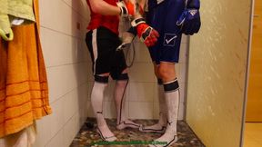 shower in soccer with my bf