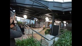 Naked filming in the office center