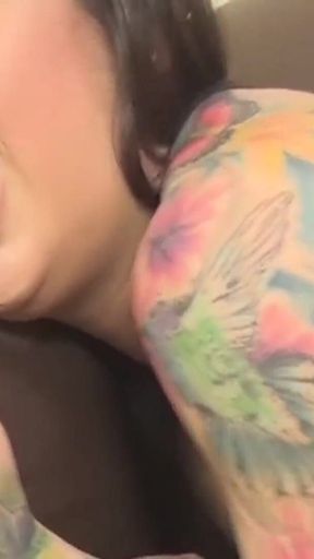 Cute slut fucking black monster cock on her casting