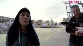 Hot bitch rides a massive cock while sucking another in threesome