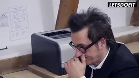 Office Sex with Hot Secretary and Enormous Dick Boss