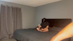 Cumming home to find husband gaming again.
