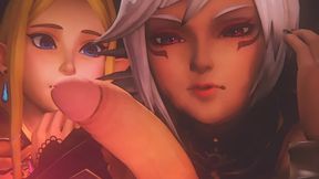 The Royal Treatment - Zelda And Hot Elf Babe Fight Over Links Hard Boner