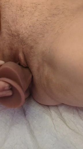 Dildo in Pussy From a Different Angle