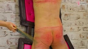 Spanked and Whipped Dominatrix Duo's Punishment