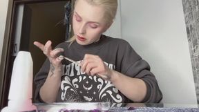 LONG NAILS ON FULL TUTORIAL WITH HornyVal