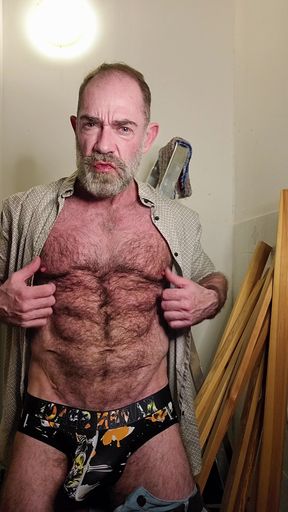 Hairy Dilf Gets Caught Wanking