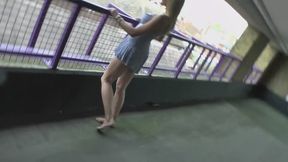 Lolly barefoot in car park - pt4