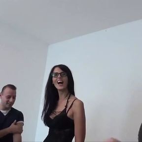 Thirsty for Cum She Is Fucking with Three Men