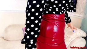 Seductive Striptease in Pantyhose and Thigh Boots with Dirty Talk