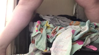 Laundry day - desperate to pee and can't make it to the toilet so I just peed on the laundry pile