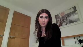Sissy crossdresser swallows her cum