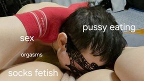 Socks fetish, eating pussy, ass worship and hot sex with a lot of orgasms with Alpha Wolfy01 and Miss GospodaricaEmma