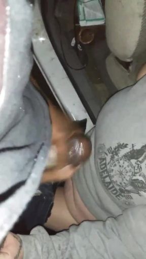 Slut Gives BBC Roadside Blowjob & Pussy