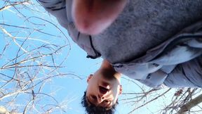 Jerk off Outside - POV View From Below